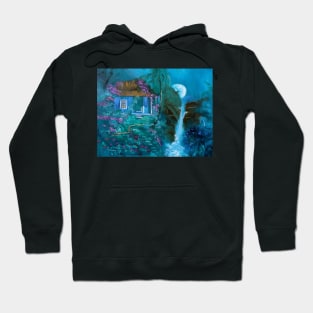 Moonlit Hawaiian Hut Hoodie